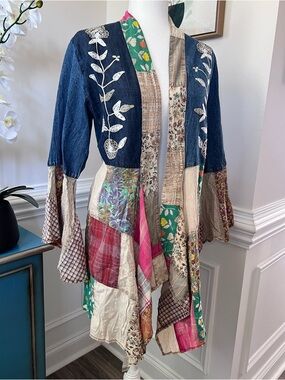 Flash Sale! NWT Young Threads Mixed Media Open Front Kimono/Jacket - Size S